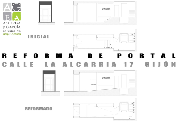 Reforma portal calle La Alcarria 17 Gijón
