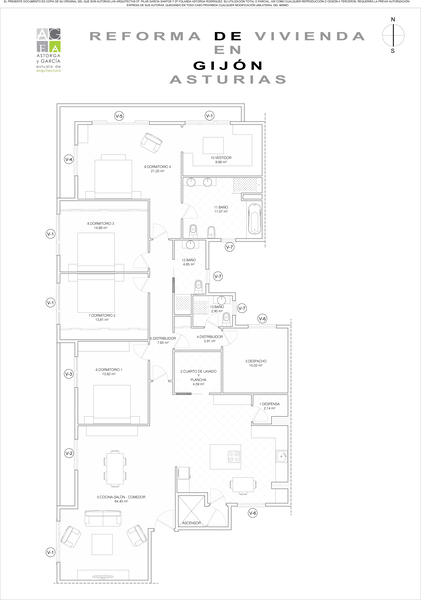 Reforma de vivienda en edificio plurifamiliar Gijón (Asturias)